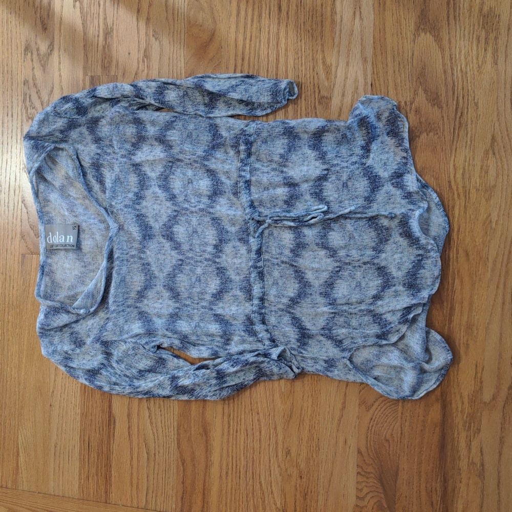 Anthropologie gauzy blue and white shirt